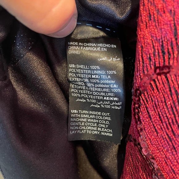 WHBM Red Sequined Embroidered Dress, Fully Lined - Picture 13 of 14